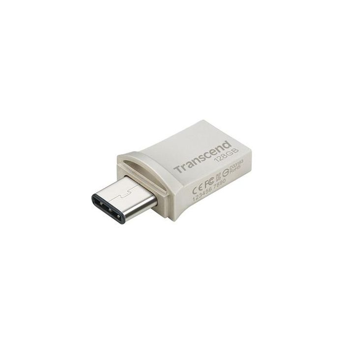 Transcend JetFlash 890 128GB USB 3.2 Gen 1 Type-C/A Tapa Negro Plata 1
