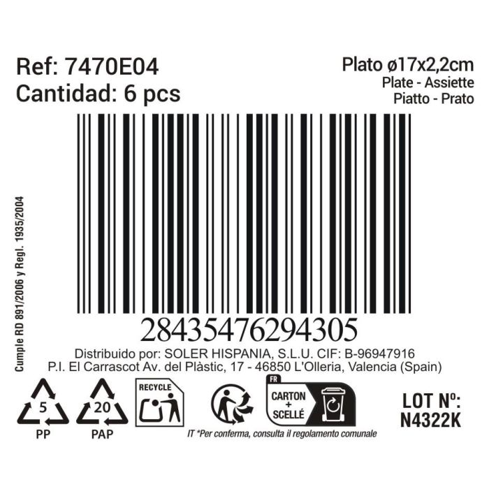 La Mediterranea Plato Black Clay Ø17x2.2 cm (24 Unidades) 2
