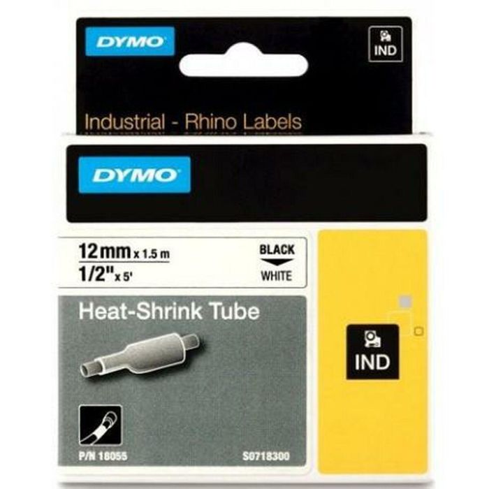 Cinta Laminada para Rotuladoras Rhino Dymo ID1-12 Blanco Negro 12 x 1,5 mm (5 Unidades) 1 Cinta Laminada para Rotuladoras Rhino Dymo ID1-12 Blanco Negro 12 x 1,5 mm (5 Unidades) 1