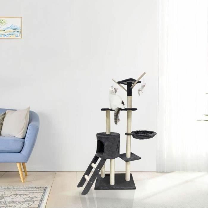 Rascador para Gatos Jipsy Dark Gris Felpa Madera (1 unidad) 5