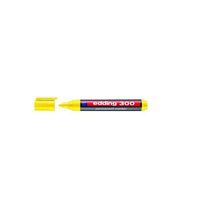Edding Marcador Permanente 300 Amarillo Punta Redonda 1.5-3mm Resistente Agua/Roce (10 Unidades) (10 Unidades)