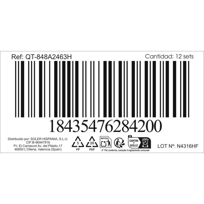 Set de 3 Tenedores Mesa Antartica 2Mm - Inde (12 Cajas) 1 Set de 3 Tenedores Mesa Antartica 2Mm - Inde (12 Cajas) 1