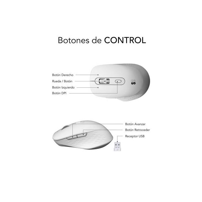 SUBBLIM CURVE ERGO DUAL MOUSE BATTERY WHITE 5