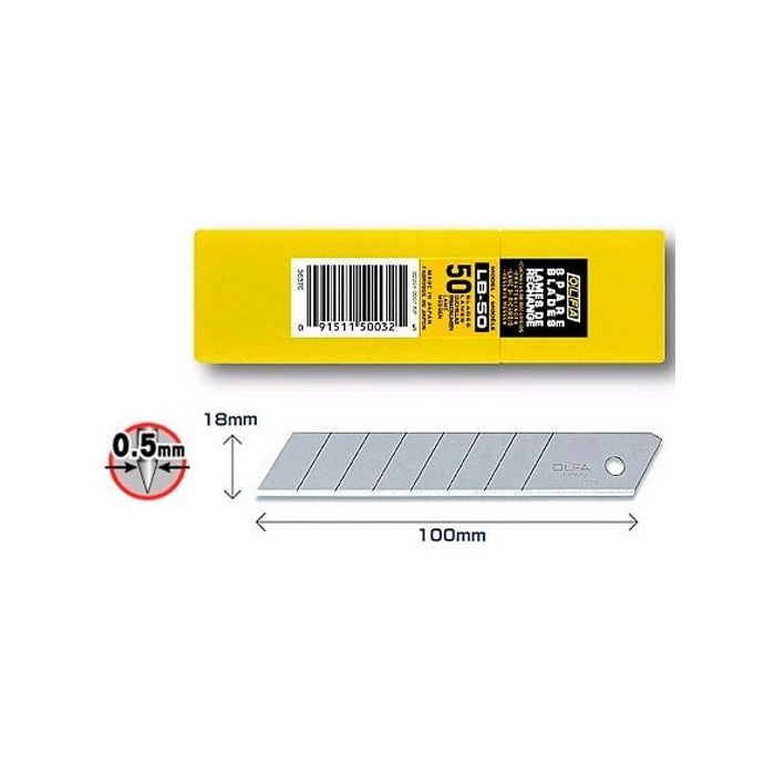Olfa Repuesto Cutter 100x18 mm - Cuchilla Fracturable 50 Cuchillas