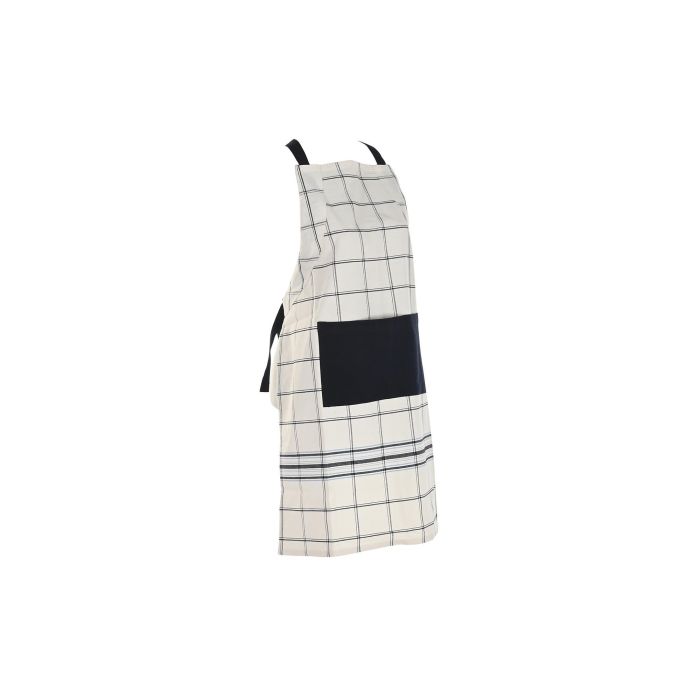 DKD Home Decor Delantal Básicos Algodón Poliéster Set de 2 Azul, Beige, Negro con Cuadros 85x70 cm 1