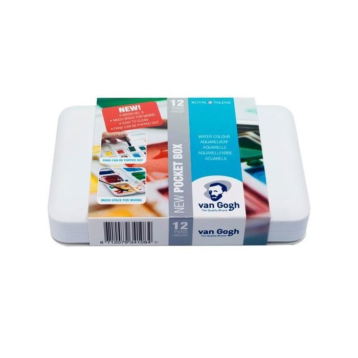 Talens Van Gogh Set Estuche De Pincel + Paleta + 12 Acuarelas Colores Básicos Surtidos Talens Van Gogh Set Estuche De Pincel + Paleta + 12 Acuarelas Colores Básicos Surtidos