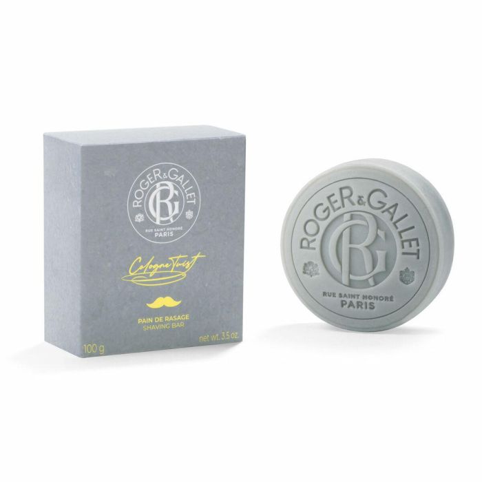 Roger & Gallet Cologne Twist Barra de Afeitado 100 gr con Aceite de Almendra y Extracto de Salvia, 94% Ingredientes Naturales, Hasta 170 Usos