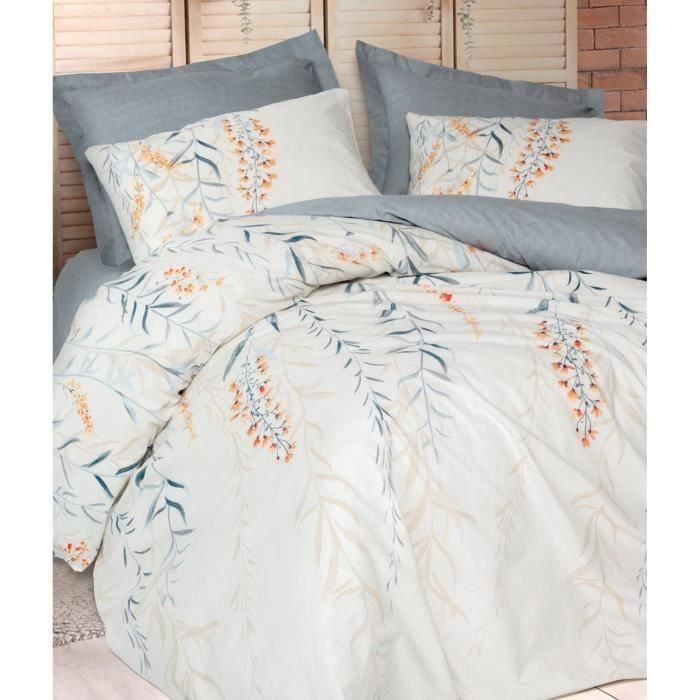 Juego de cama - 1 funda nórdica 220x240 cm + 2 fundas de almohada 60x60 cm - 100% algodón - Azul 3 Juego de cama - 1 funda nórdica 220x240 cm + 2 fundas de almohada 60x60 cm - 100% algodón - Azul 3