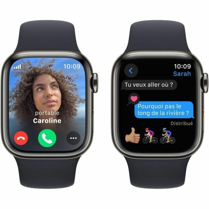 Apple Watch Series 9 GPS + Cellular - 41 mm - Caja de acero grafito - Correa deportiva medianoche - M/L 3