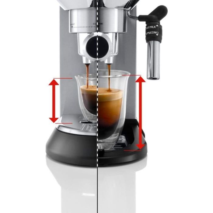 DeLonghi EC685.M Cafetera Espresso Dedica Style Plata con Espumador de Leche, Café Molido y Monodosis, 15 Bares, 1300W 4
