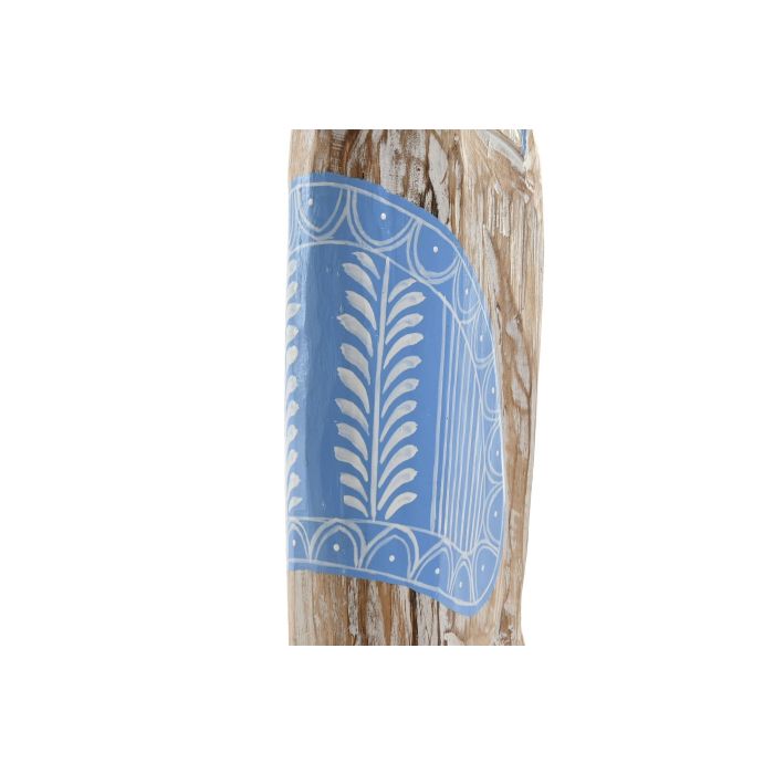 DKD Home Decor Figura Indio Natural Azul 8 x 100 x 18 cm de Albacía Set de 3 Piezas 2