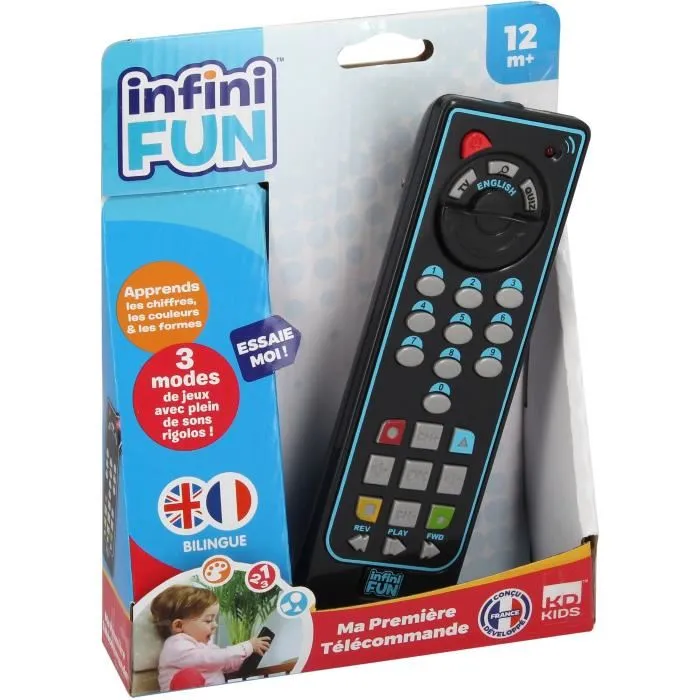 TALDEC Control Remoto Educativo Bilingüe Infini Fun Francés Inglés Números Colores Formas Aprendizaje Infantil 2
