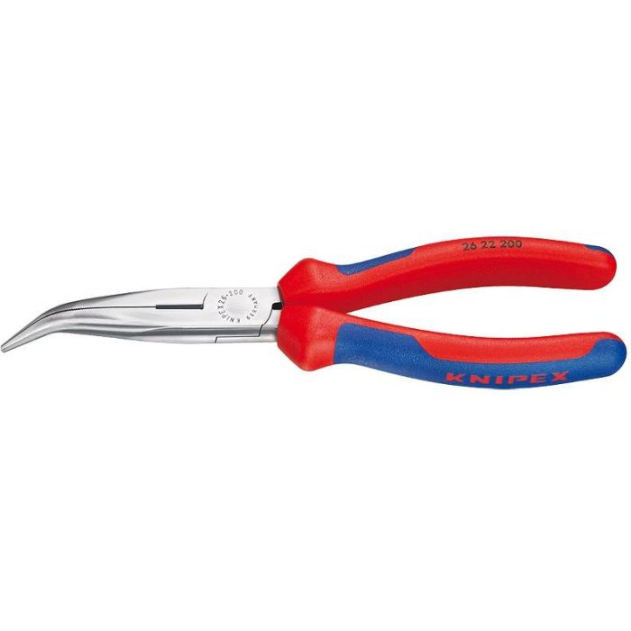 Knipex Alicate de montaje 200 mm, mango ergonómico multicomponente, boca de cigüeña semi-redonda