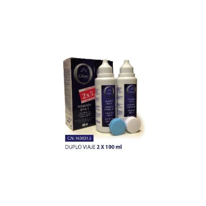 Oune Solución Única para Lentillas Blandas | Pack Viaje Limpieza y Desinfección 2x100ml