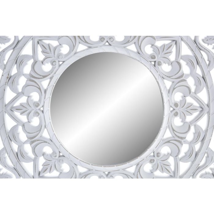 DKD Home Decor Espejo de Pared Árabe Mandala Blanco de MDF 50x50 cm para Decoración del Hogar (Set de 2) 1 DKD Home Decor Espejo de Pared Árabe Mandala Blanco de MDF 50x50 cm para Decoración del Hogar (Set de 2) 1