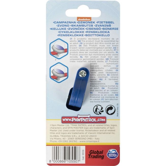 Timbre Infantil para Bicicleta The Paw Patrol Azul 1 Timbre Infantil para Bicicleta The Paw Patrol Azul 1