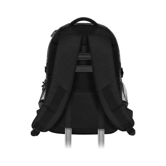 Karactermania Miércoles Run. Plus FAN Chain Mochila, Negro, Ripstop, 3 Compartimentos, USB, 44x34x21 cm 1