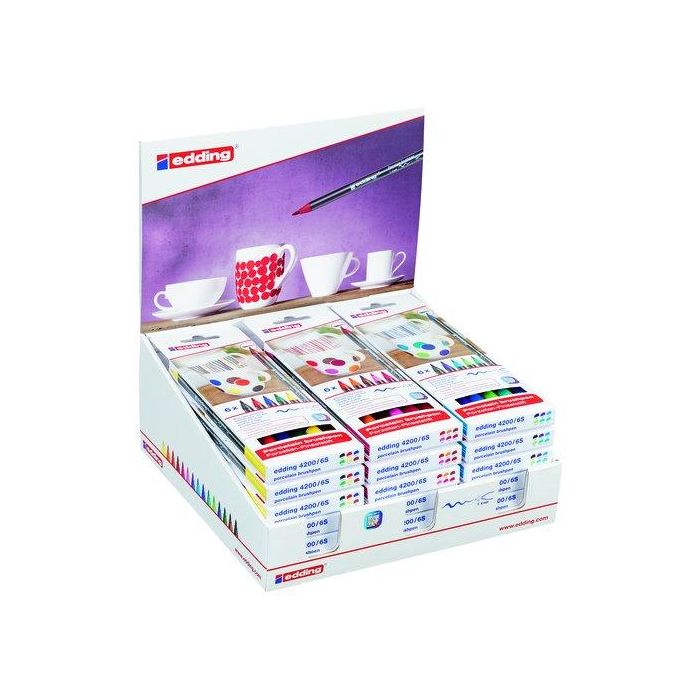 Rotul.Edding 4200 Porcelana. Col.Surtidos. Est. De 6 Expositor De 18