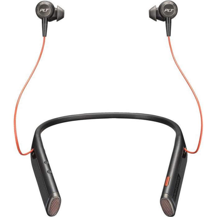 Poly Voyager 6200 UC Auriculares de Cuello Bluetooth con Micrófono, Cancelación de Ruido, Audio Profesional, Multipunto USB-C Negro
