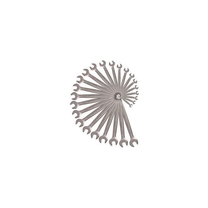 KS TOOLS 922.0075 - Juego de llaves combinadas métricas de 25 piezas en estuche, 6 a 34 mm, ángulo de horquilla 15°