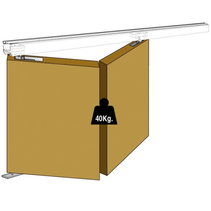 KLEIN Nk.Par 40 Juego de Accesorios para 2 Puertas Plegables de Armario 40kg, sin Rieles en Suelo, Fácil Instalación Techo 1 KLEIN Nk.Par 40 Juego de Accesorios para 2 Puertas Plegables de Armario 40kg, sin Rieles en Suelo, Fácil Instalación Techo 1