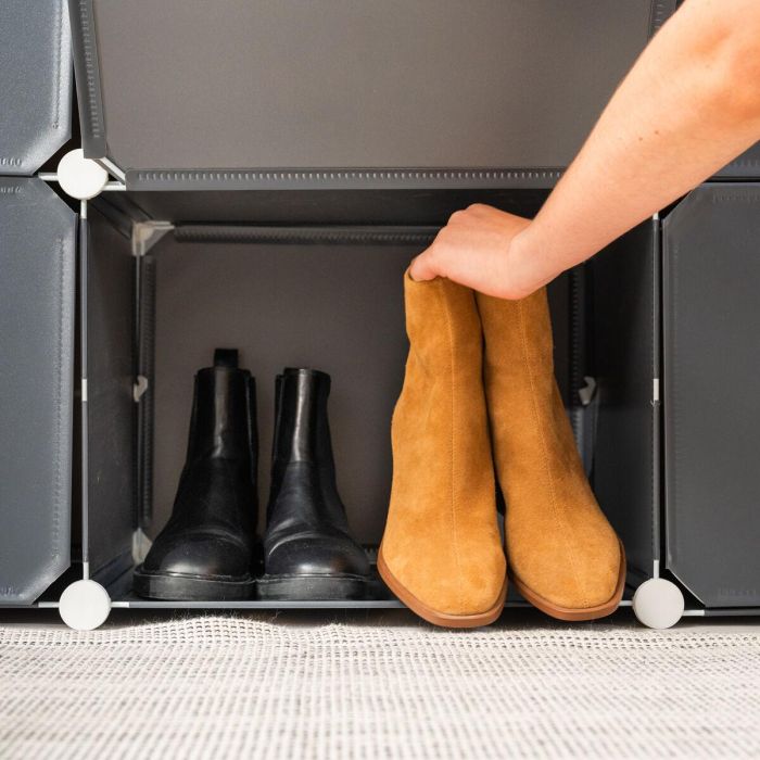 Zapatero Modular Portátil InnovaGoods Gris 14 Zapatero Modular Portátil InnovaGoods Gris 14