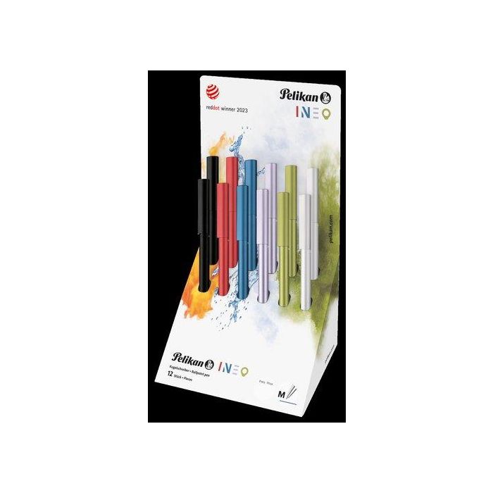 Boligrafo Pelikan Ineo Expositor De 12 (6 Col.)