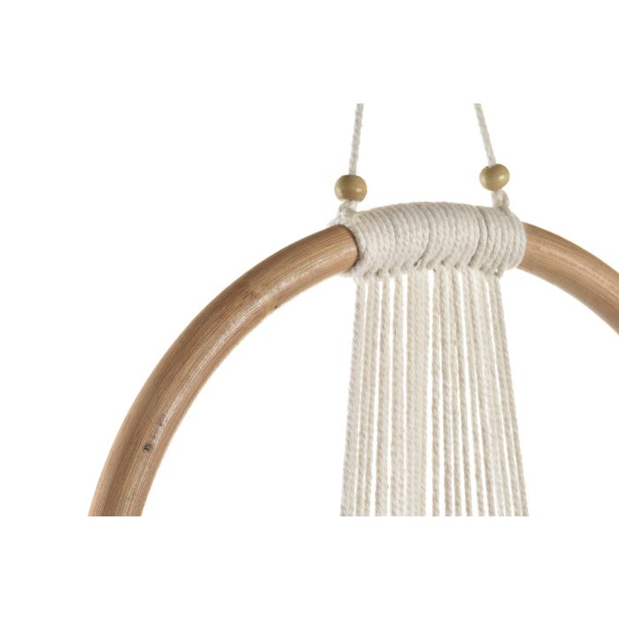 DKD Home Decor Decoracion Colgante Boho Ratán Algodón Natural Blanco 2 x 110 x 30 cm 1