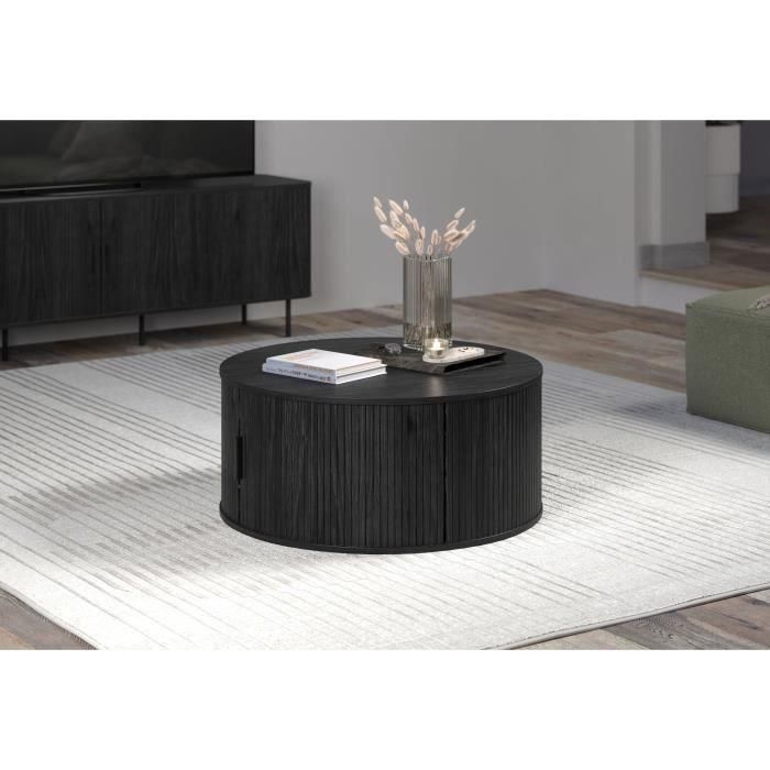 Trendteam RON234311432 Mesa de centro redonda MDF negra Essential Diámetro 80 cm Altura 36 cm 1 Trendteam RON234311432 Mesa de centro redonda MDF negra Essential Diámetro 80 cm Altura 36 cm 1