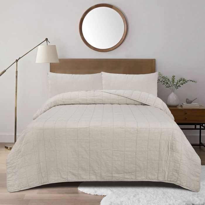 DKD Home Decor Colcha Boho Beige Lino y Algodón Lavada a la Piedra 260 x 180 cm (2 Unidades) 3