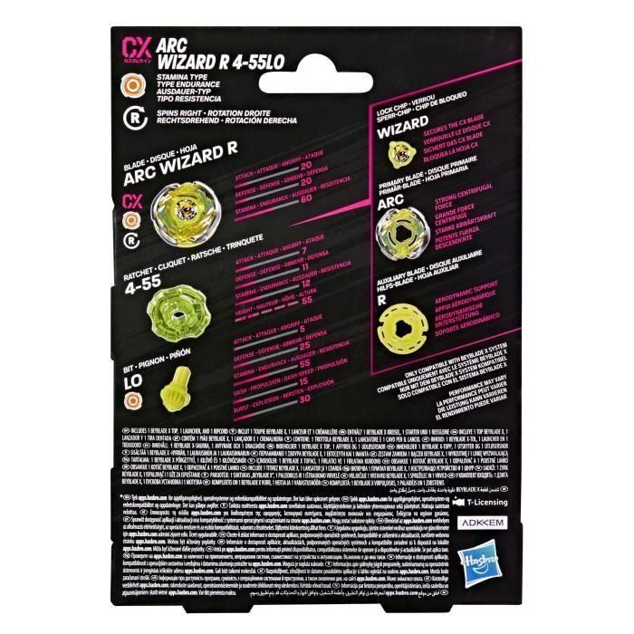 Hasbro HASG1679ES0 Beyblade X Starter Pack Arc Wizard R 4-55LO CX, Peonza Tipo Resistencia, Lanzador, 8+ años 4 Hasbro HASG1679ES0 Beyblade X Starter Pack Arc Wizard R 4-55LO CX, Peonza Tipo Resistencia, Lanzador, 8+ años 4