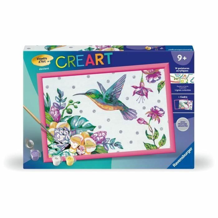 Ravensburger Kit Pintura por Números Colibrí y Flores Exóticas 25851 para Niños a Partir de 7 Años 31 x 21 cm
