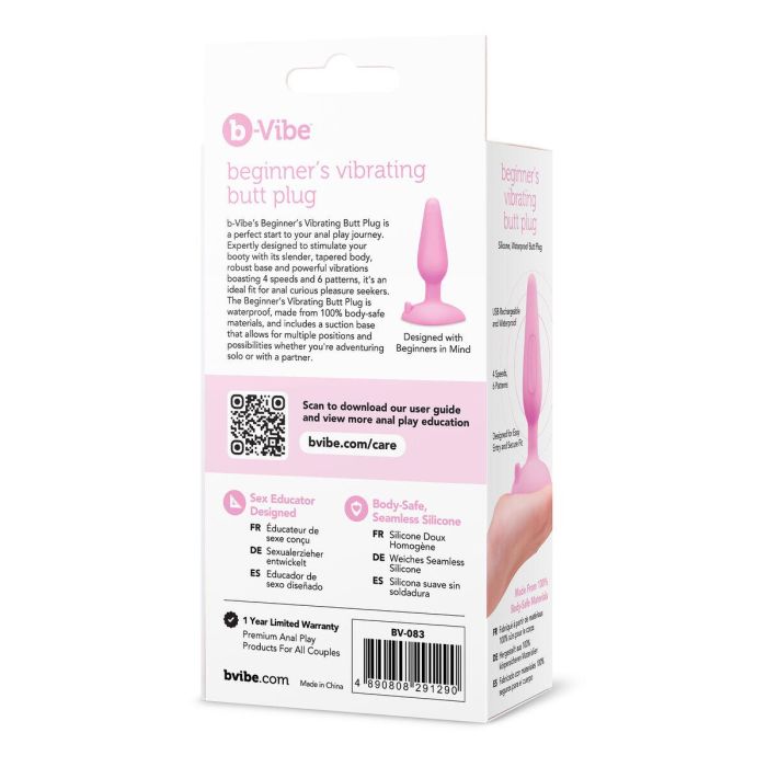 Plug Vibrador Anal B-Vibe Rosa 2