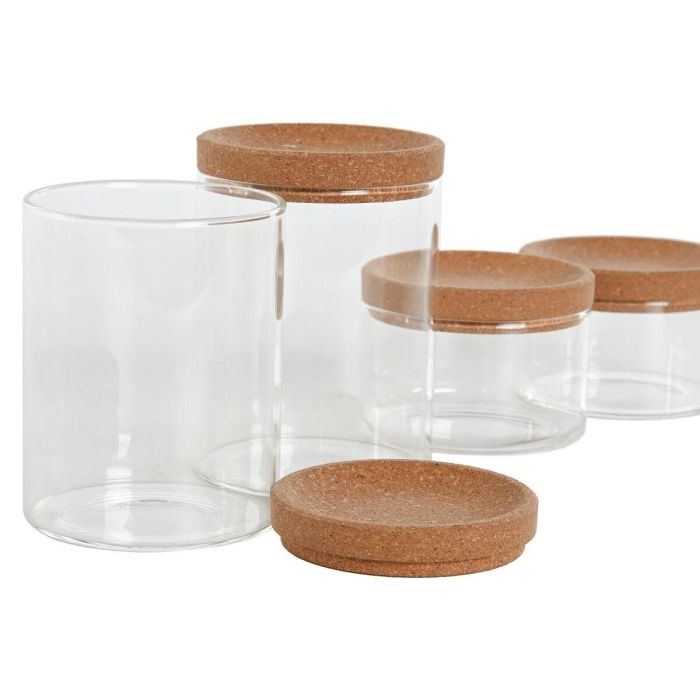 Bote Basicos DKD Home Decor Natural Transparente 10 x 12 x 26 cm Set de 5 2