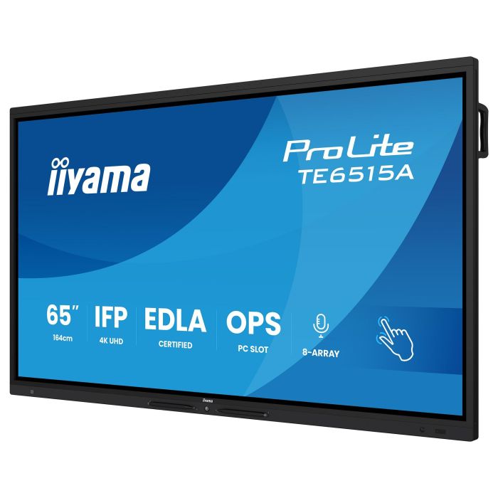 Iiyama Monitor Interactivo 65" TE6515A-B1AG, Android 14, UHD IPS, Pantalla Táctil 4K para Colaboración Empresarial y Aulas 12