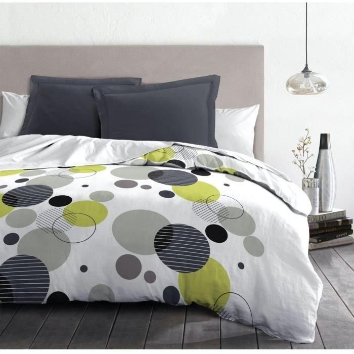 Juego de cama de microfibra - HOME LINGE PASSION - BULLES DE REVE - Funda 220 x 240 cm + 2 fundas de almohada 63 x 63 cm - Gris 3 Juego de cama de microfibra - HOME LINGE PASSION - BULLES DE REVE - Funda 220 x 240 cm + 2 fundas de almohada 63 x 63 cm - Gris 3