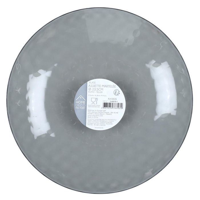 Home Deco Factory Plato Diámetro 23,5 cm Plástico Martilleado Colores Surtidos Azul Gris 1