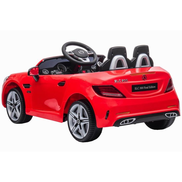 Tachan Coche de Batería Mercedes-Benz SLC 12V Rojo con Licencia, Doble Motor, Luces, Sonidos y USB 3