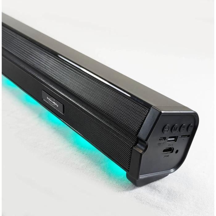 Barra de sonido con luz - INOVALLEY - BS11 -60W - LED - Bluetooth V5.0 - HDMI - USB 2.0 - micro SD - FM - Batería 2400mAh 1 Barra de sonido con luz - INOVALLEY - BS11 -60W - LED - Bluetooth V5.0 - HDMI - USB 2.0 - micro SD - FM - Batería 2400mAh 1