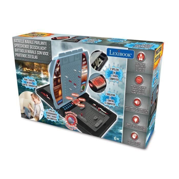 Lexibook Naval Battle Hablando, Juego de Mesa Electrónico para 1 o 2 Jugadores con 2 Niveles de Dificultad y 4 Idiomas (FR, DE, IT, NL) 4 Lexibook Naval Battle Hablando, Juego de Mesa Electrónico para 1 o 2 Jugadores con 2 Niveles de Dificultad y 4 Idiomas (FR, DE, IT, NL) 4