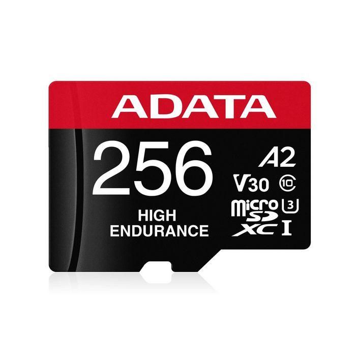 ADATA 256GB microSDXC High Endurance UHS-I U3 V30 A2 100/80MB/s - Ideal para Grabación Continua 4K/8K, Dashcams y Vigilancia - Impermeable