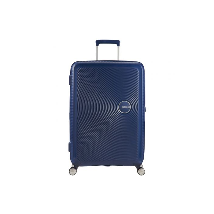 Maleta Mediana American Tourister SoundBox Spinner 67cm/ 67x46.5x29cm/ 4 Ruedas/ Azul Marino