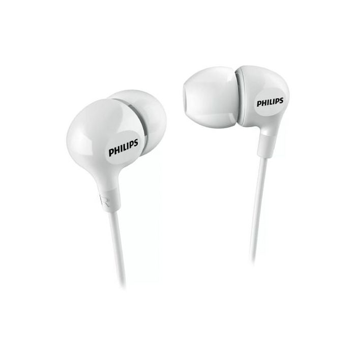 Philips SHE3550WT/00 Auriculares Intrauditivos con Jack 3.5mm, Blancos, Graves Potentes y Sonido Claro