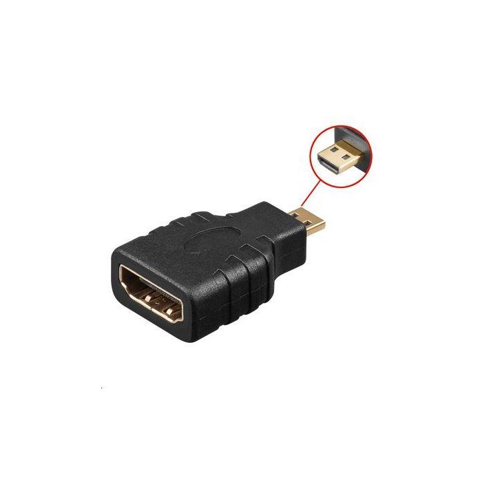 MicroConnect Adaptador HDMI a Micro HDMI F-M, Cable Conector para Cámaras, Tablets, Teléfonos a Pantallas Grandes