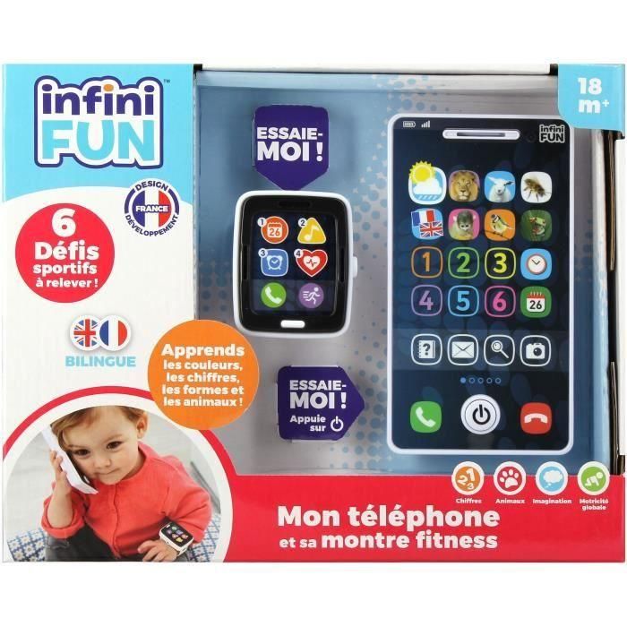 Teléfono y Reloj - KD - Mi Teléfono y su Reloj Fitness - Imitación realista para niños pequeños 1 Teléfono y Reloj - KD - Mi Teléfono y su Reloj Fitness - Imitación realista para niños pequeños 1