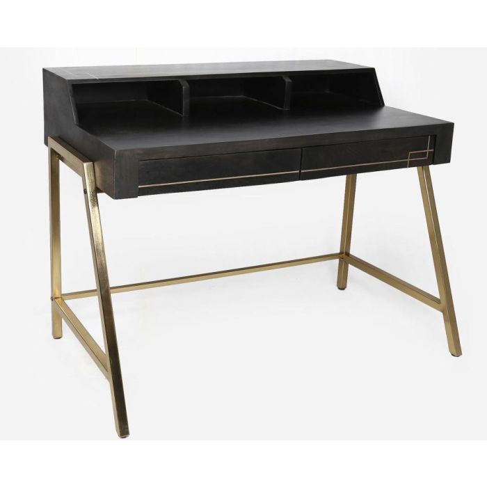 Escritorio Home Office DKD Home Decor Negro Dorado 70 x 93.5 x 119 cm