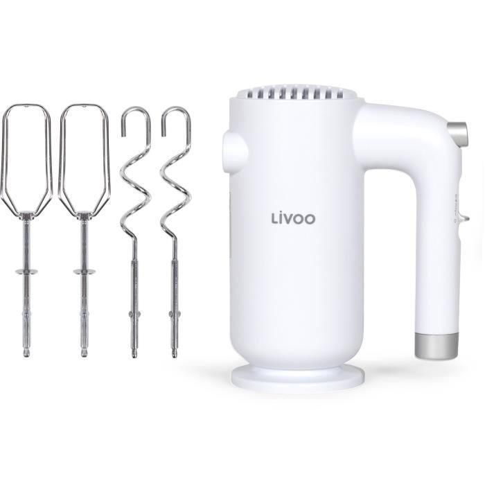 Livoo LIV1713288606220 Batidora Eléctrica 250 W, 5 Velocidades y Función Turbo, Blanco 3