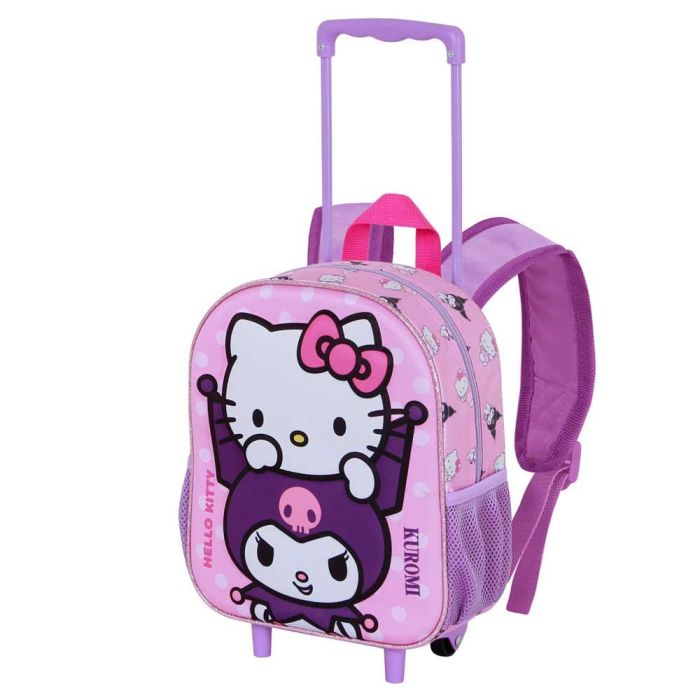 Mochila 3D con Ruedas Pequeña Playful Sanrio Hello Kitty Rosa