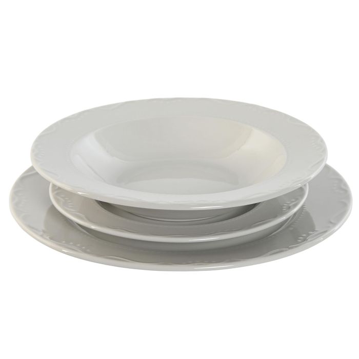 Set de Vajilla Home ESPRIT Blanco Porcelana 27 x 27 x 2 cm 18 Piezas 3 Set de Vajilla Home ESPRIT Blanco Porcelana 27 x 27 x 2 cm 18 Piezas 3