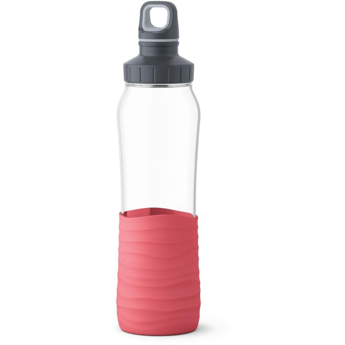 Emsa Botella de Cristal Drink2Go 0.7 Litros Rojo Coral